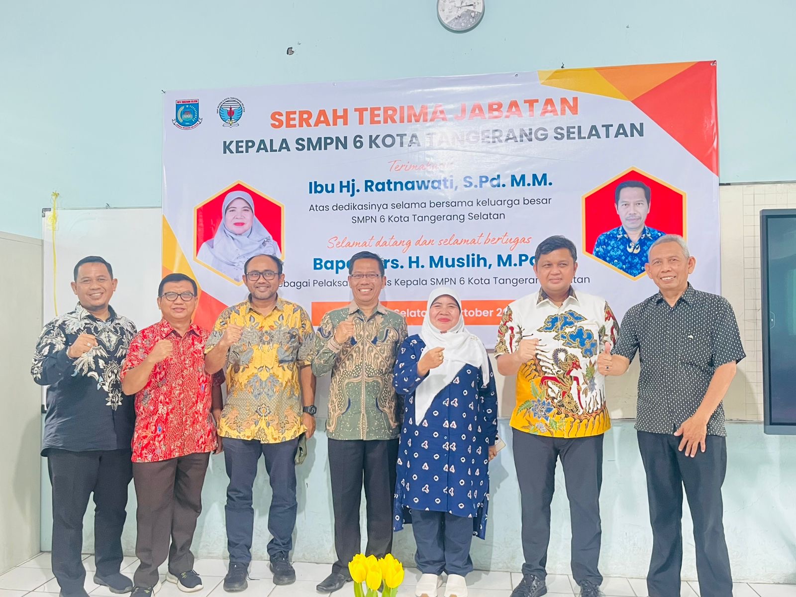 Keluarga Besar UPTD SMPN 6 Tangsel Gelar Serah Terima Jabatan Plt Kepsek