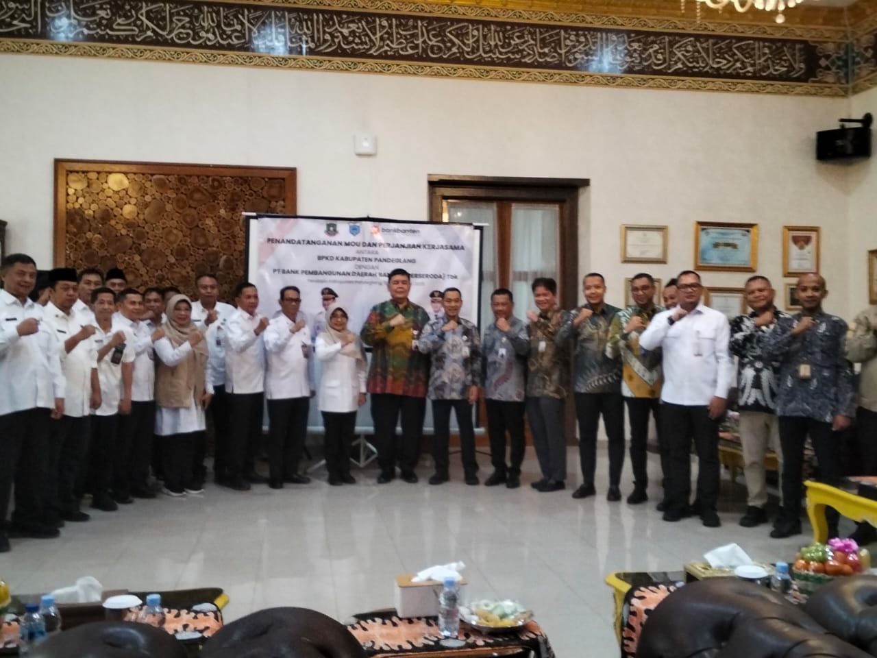 Penandatanganan MOU Dan Penjanjian Kerja Sama Antara BPKD Kabupaten Pandeglang Dan PT. Bank Pembangunan Daerah Banten (Perseroda) Tbk Di Tandangani